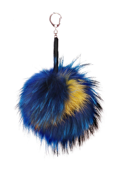 raccoon fur keychain