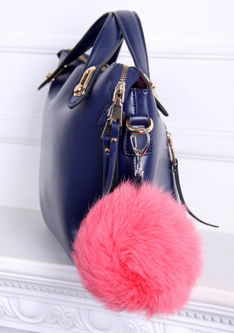 pink bag charm in rabbit fur cheap