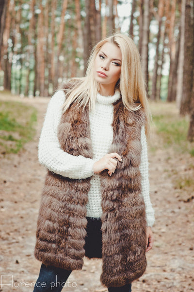 real fur vest cheap