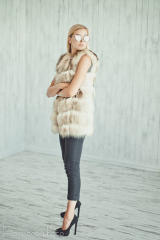 raccoon fur vest for women