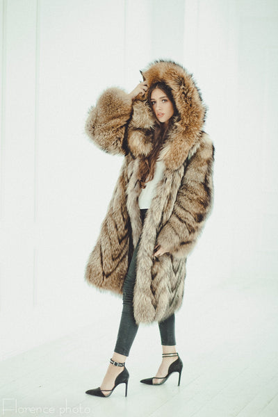 raccoon fur jacket for sale