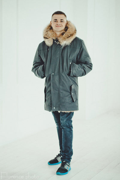 fur lined parka coat mens