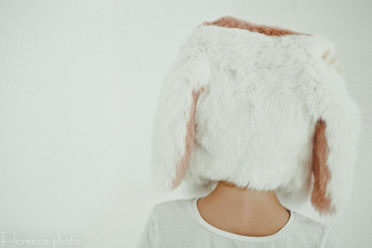 rabbit fur toddler hat