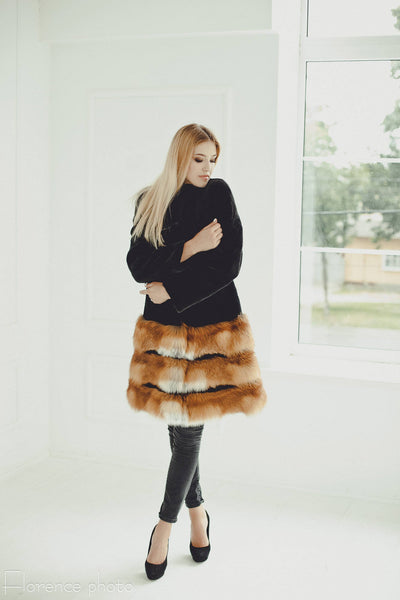 real fur coat women