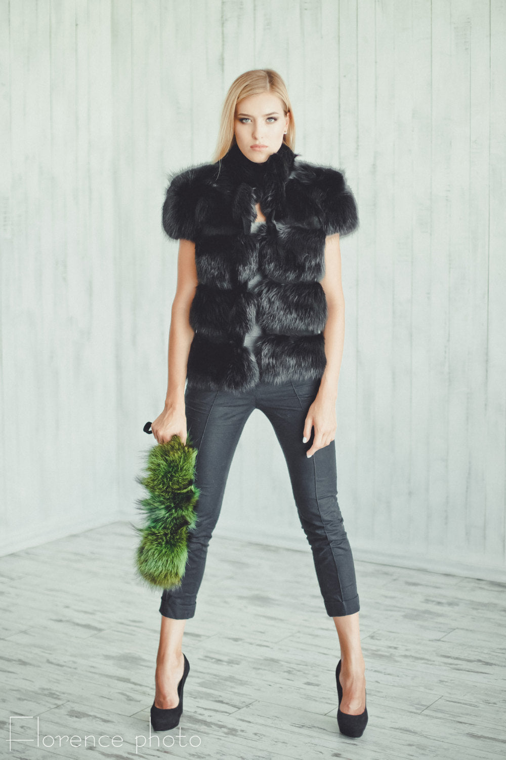 fox fur vest women