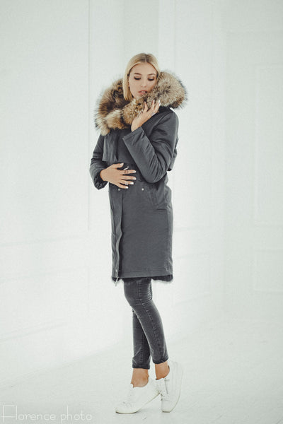 real fox fur parka jacket for women