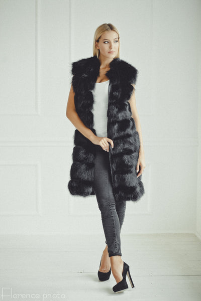 black parka fox fur jacket