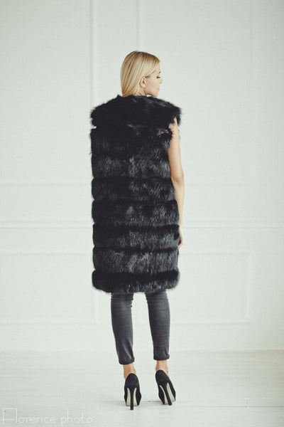 black fox fur jacket