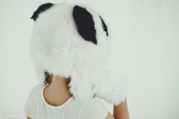 panda fur hat for toddlers