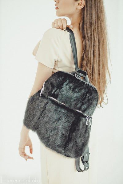 cheap fur backpack