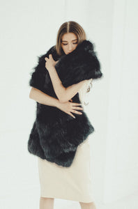 black fox fur stole