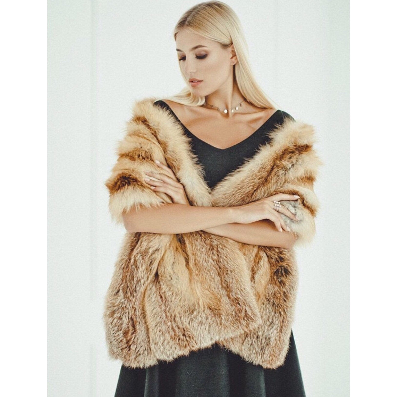 red fox fur stole