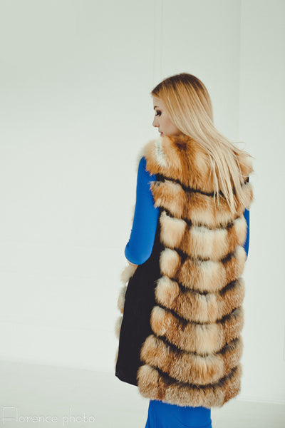 red fox fur vest