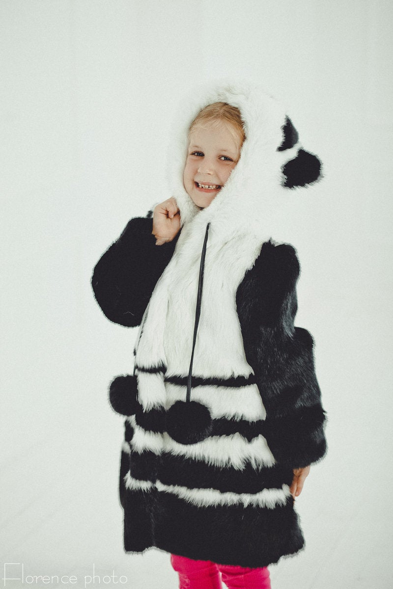 baby boy panda fur jacket