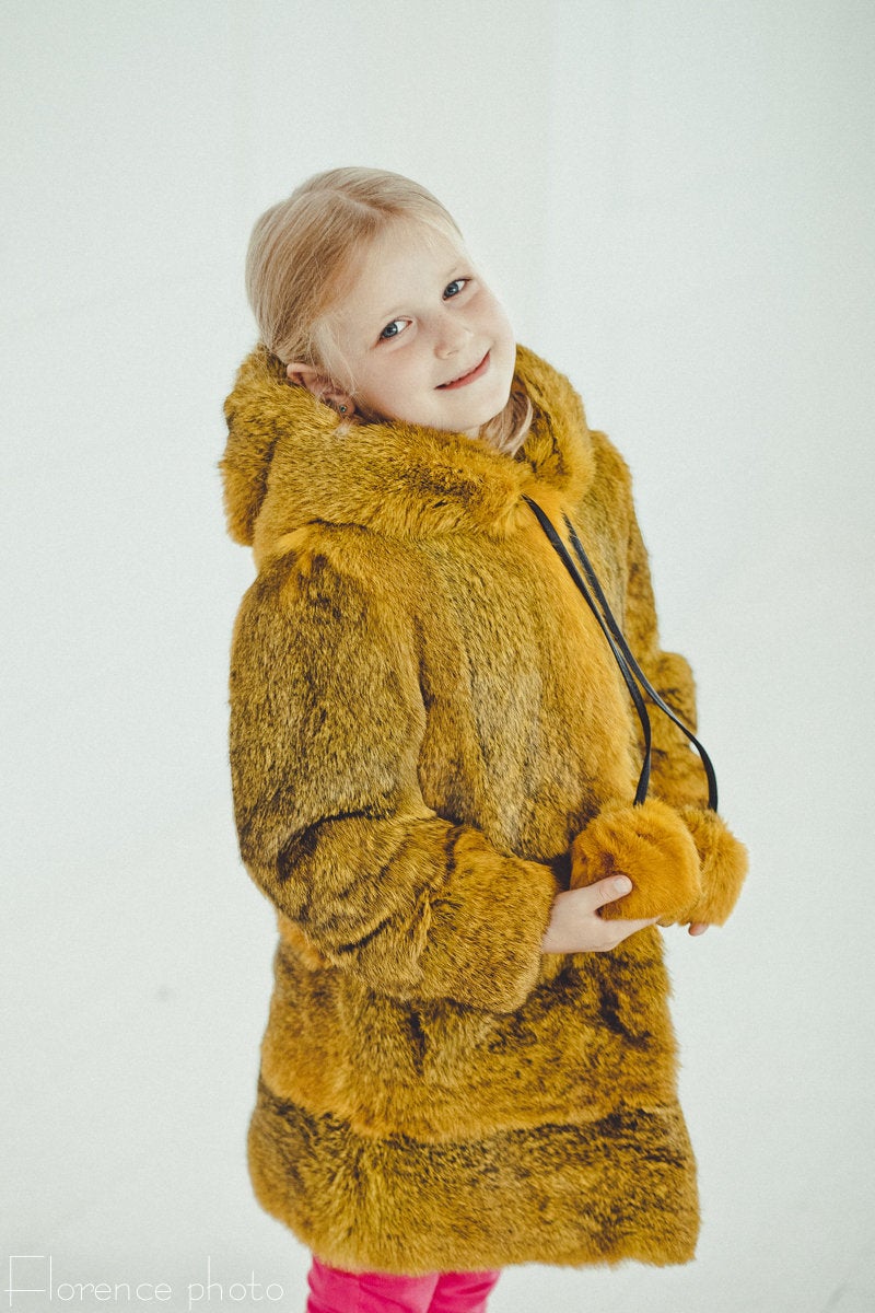 baby girl rabbit fur jacket