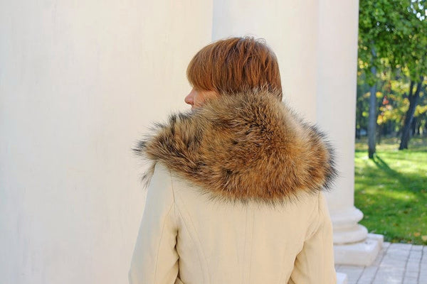 natural colour fur collar