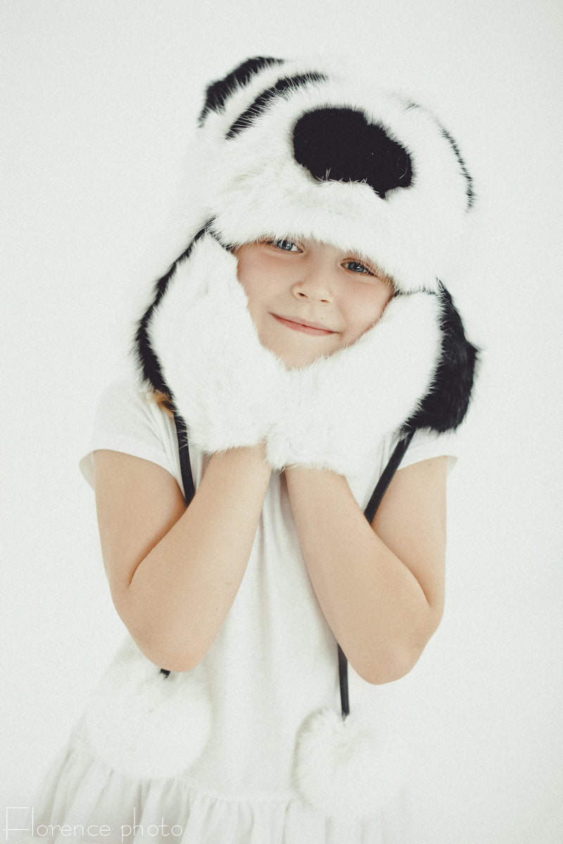 Pink Fur Gloves for Kids