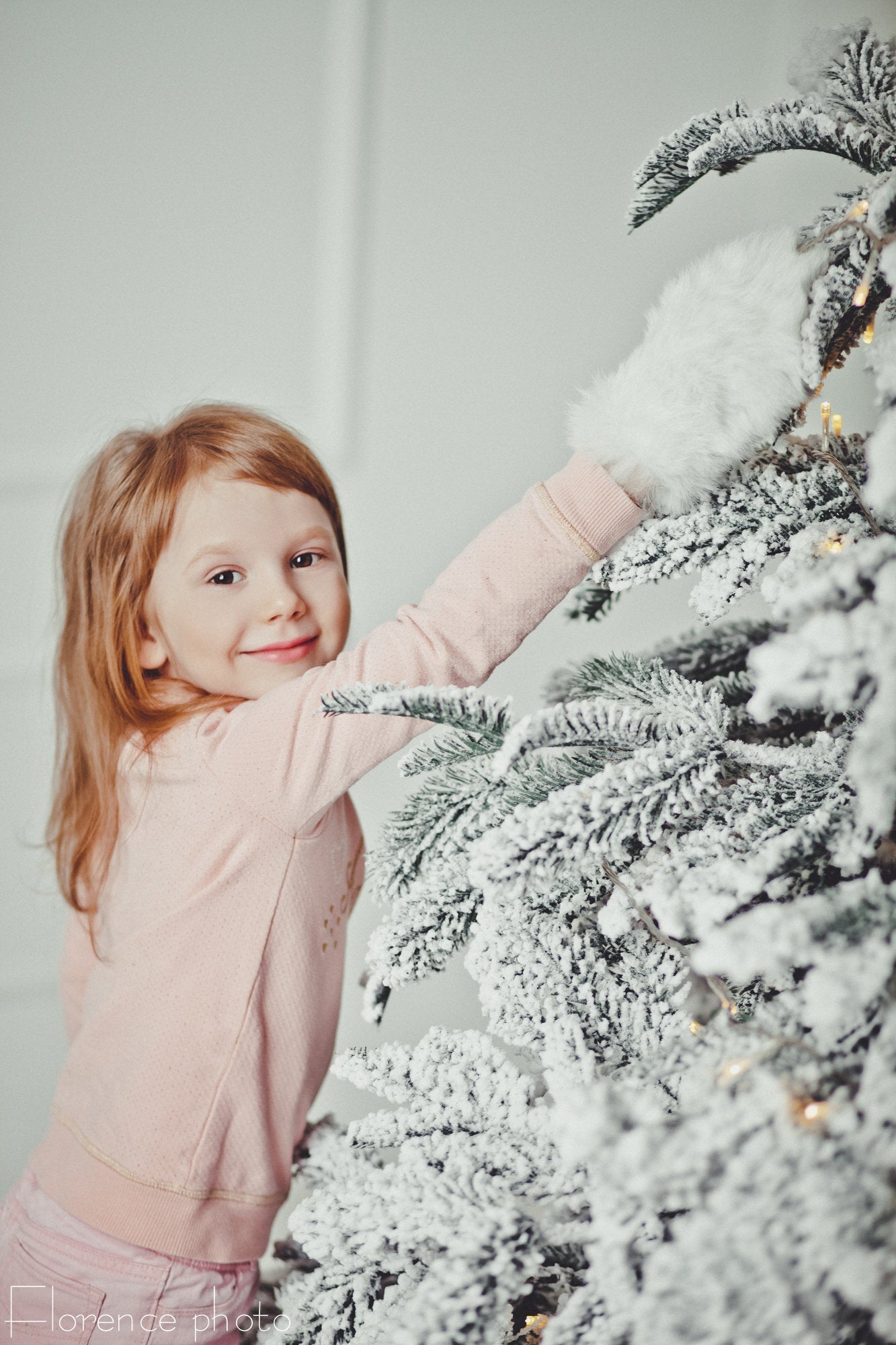 Pink Fur Gloves for Kids