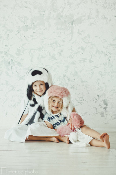 baby girl fur panda hat