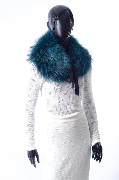 blue raccoon fur collar