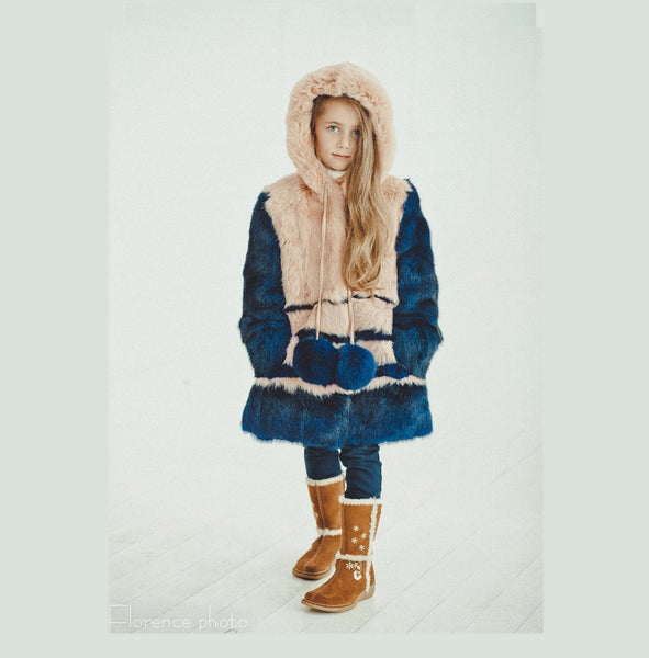 kids rabbit fur jacket