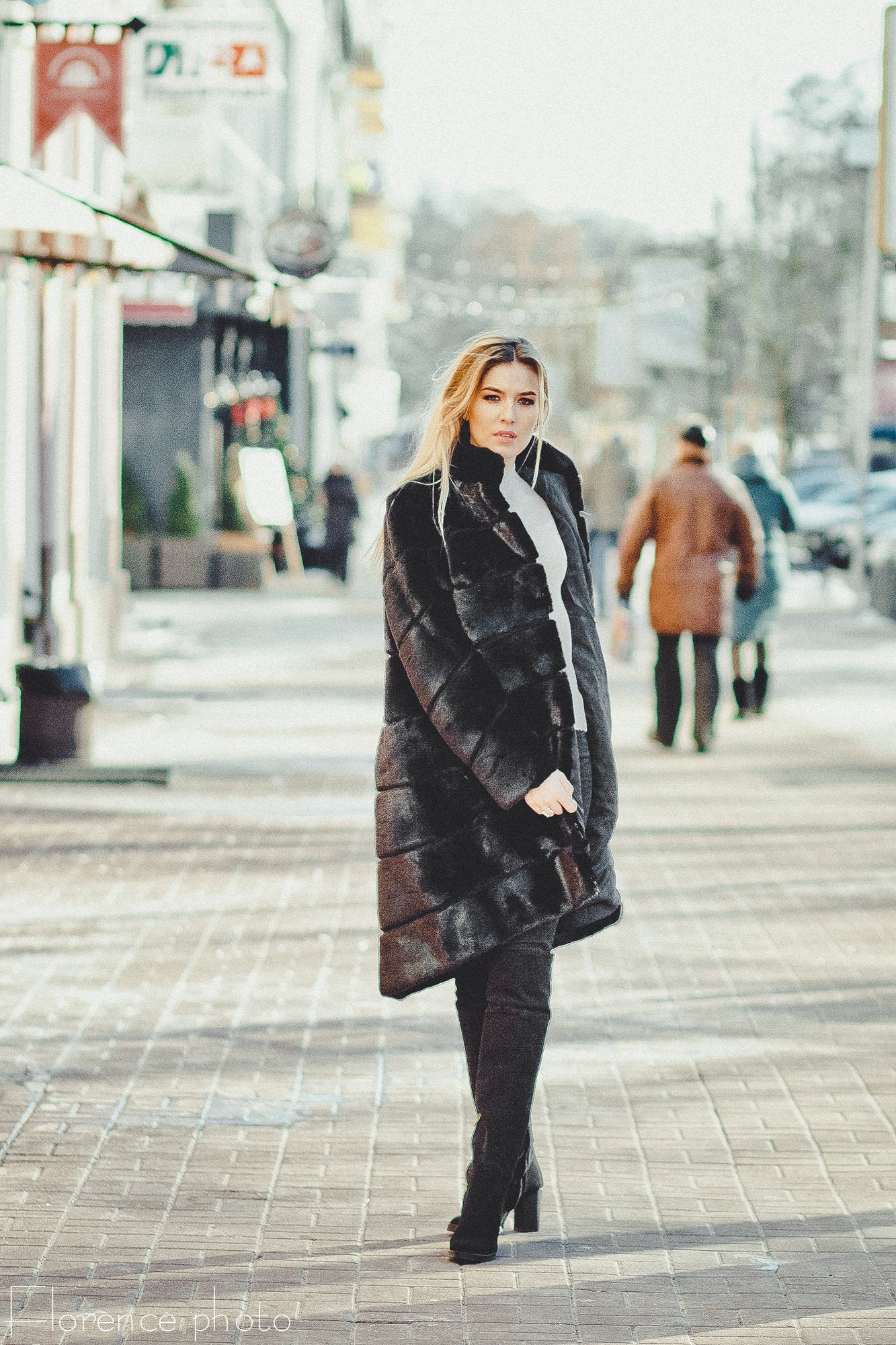 Black Otter Fur Coat