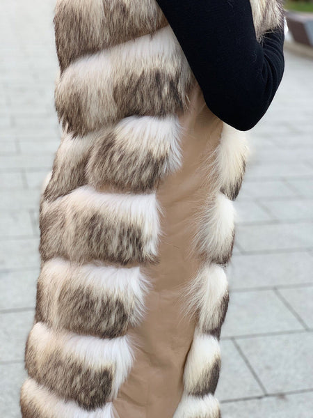 white coyote fur vest for women