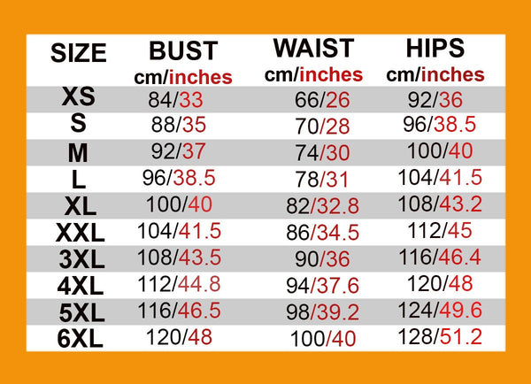 size chart rabbit fur vests