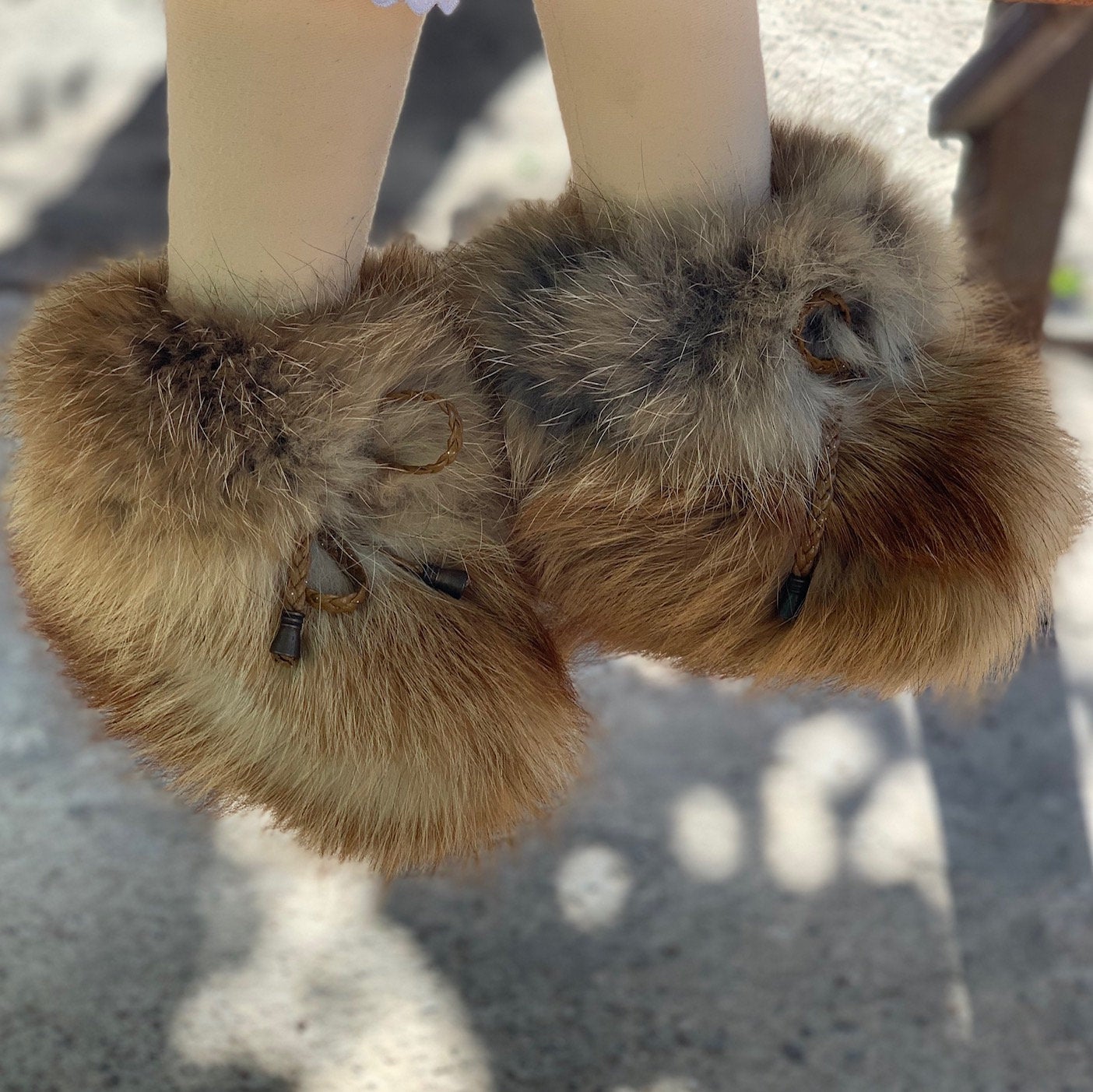 Fox Fur Baby Booties