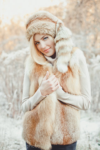 fox fur winter hat