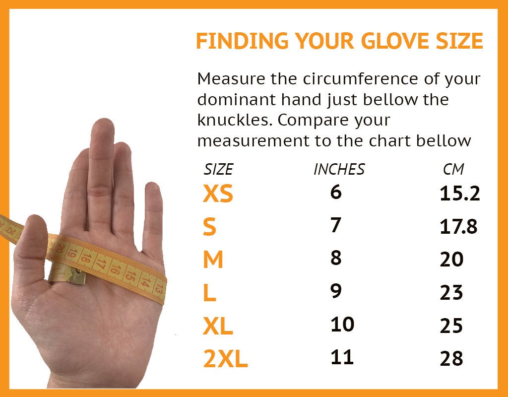 size chart fur gloves