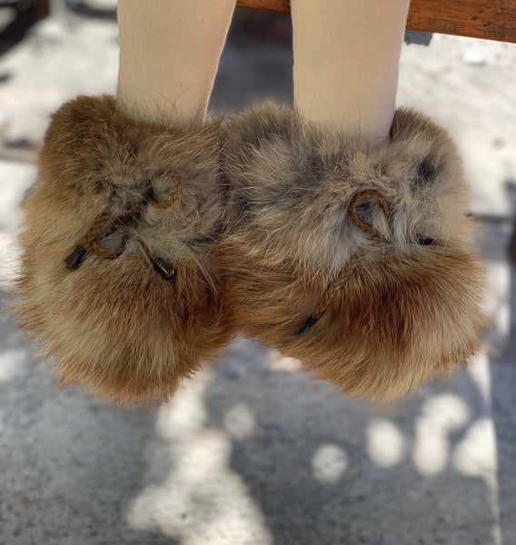 fox fur infant boots