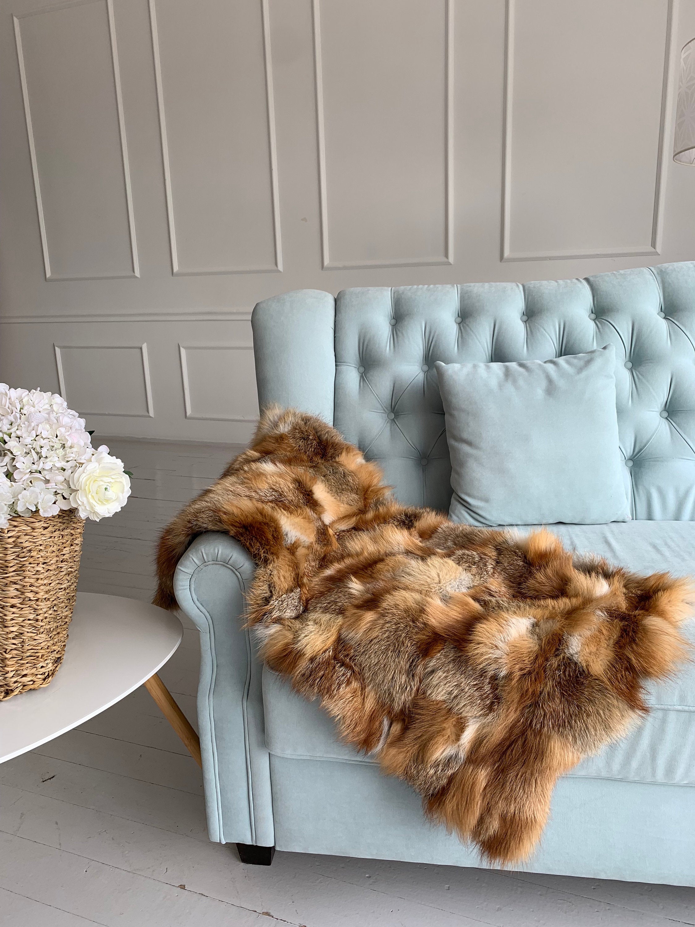 Red Fox Fur Throw
