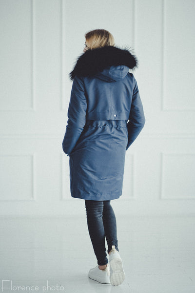 rabbit fur lined parka womens