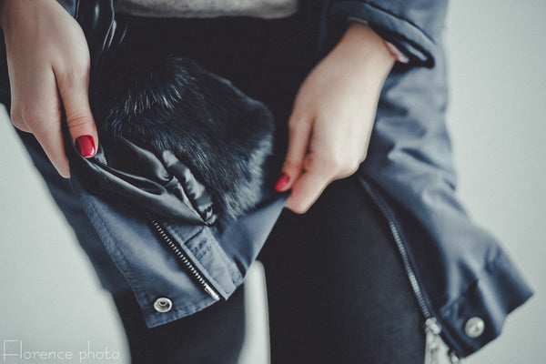 black fur lined parka coat