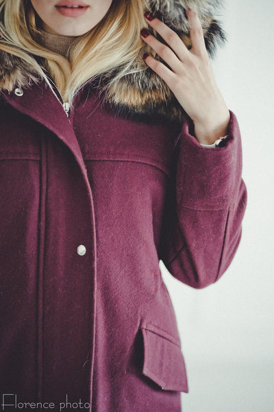 bordeaux parka jacket ladies