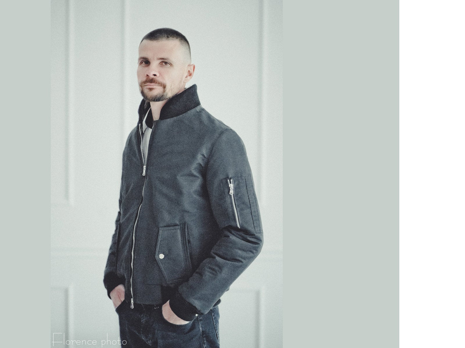 grey fox fur parka men jacket