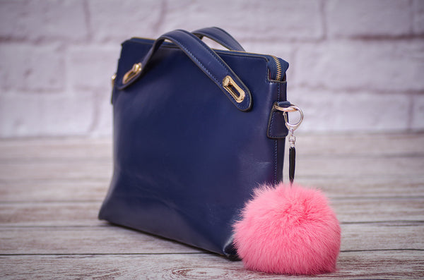 pink keychain in fur