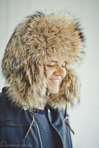 raccoon ushanka hat