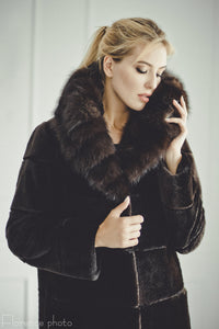 fur jacket with collar