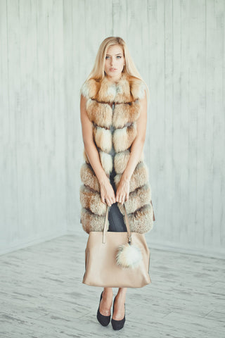 red fox fur vest womens