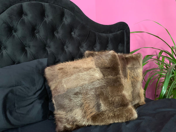 genuine beaver fur pillow cover