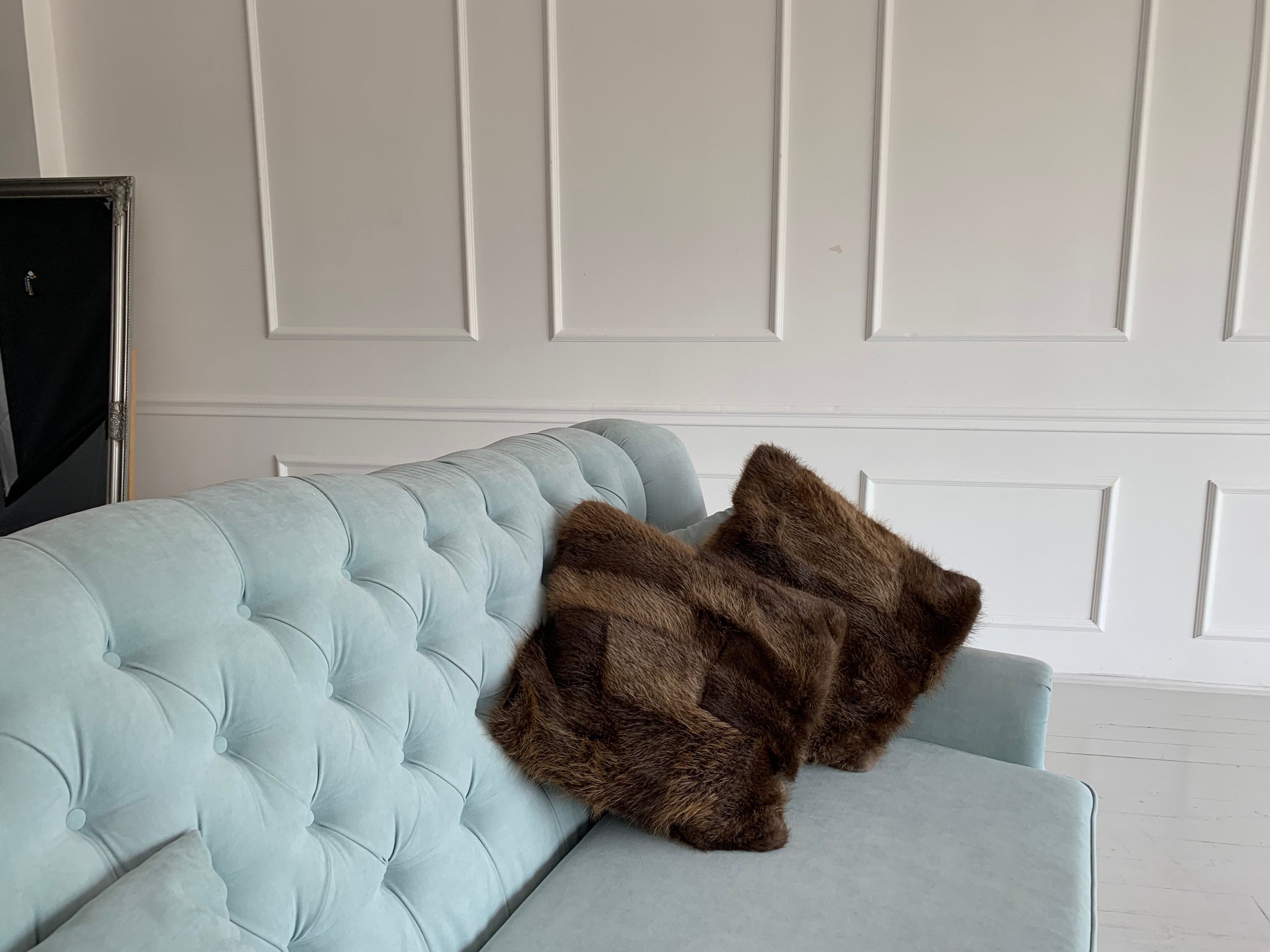 beaver fur throw pillow cover