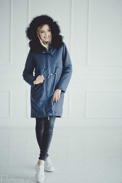 rabbit fur parka ladies jacket