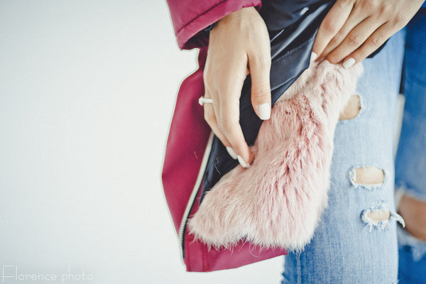 Raccoon Fur Parka Coat (Bordeaux)