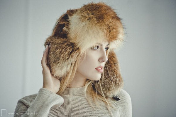 ladies fox fur hat