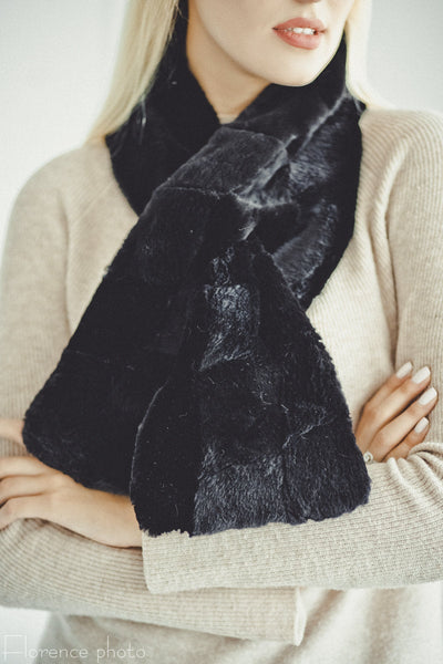 black fur shawl