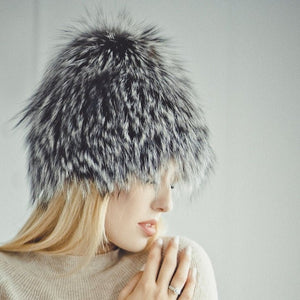 silver fox fur hat