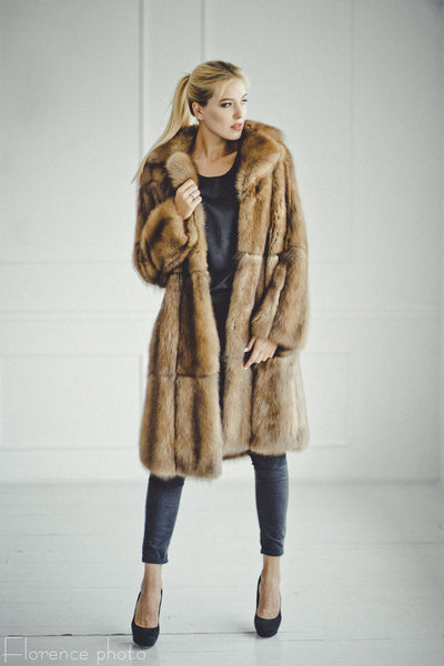 real marten fur coat