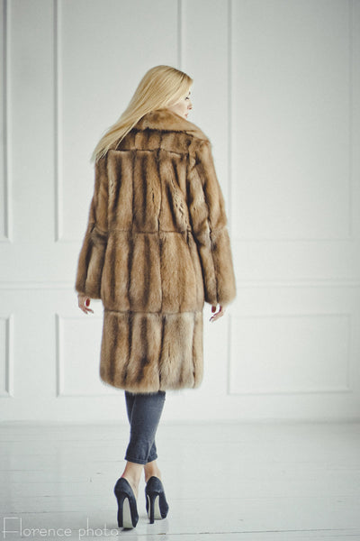 real red marten fur womens jacket